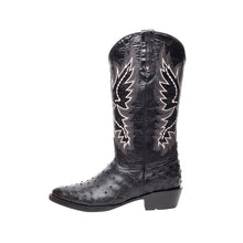Cargar imagen en el visor de la galería, EO2001 - Bota oval avestruz negro
