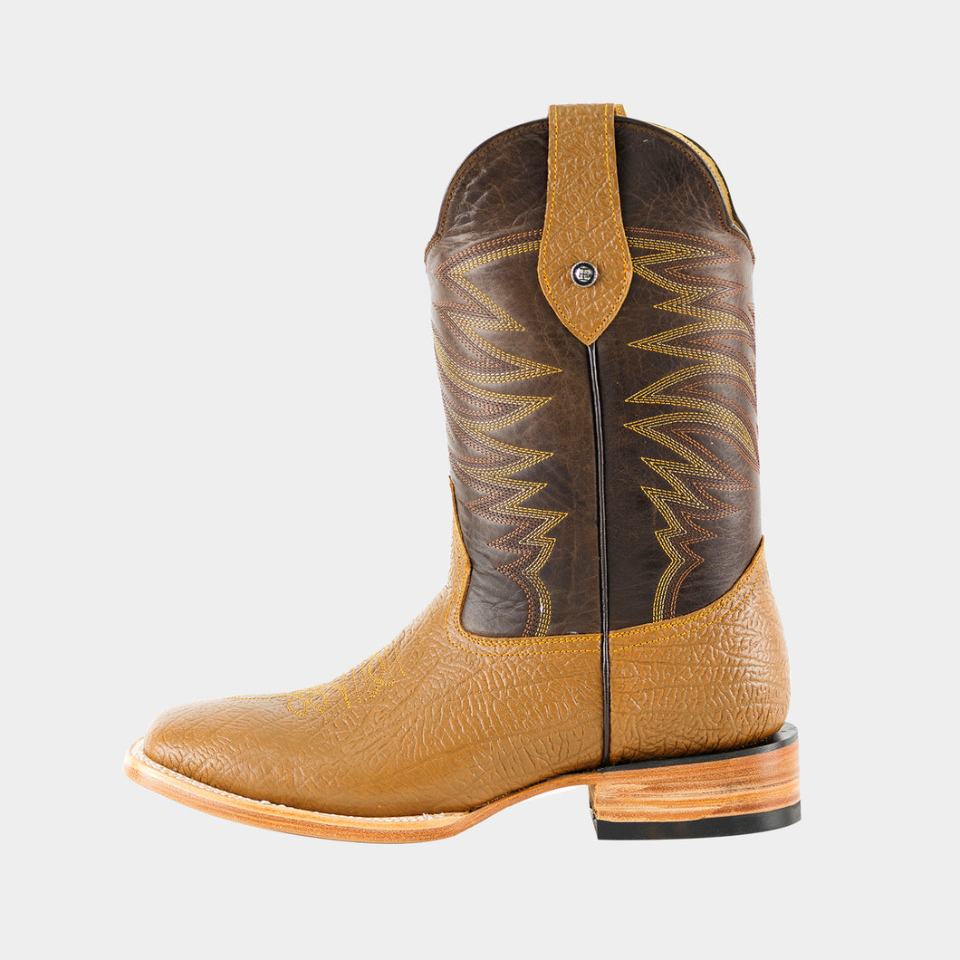 H1001 - Bota bulldog de cuero búfalo miel/café