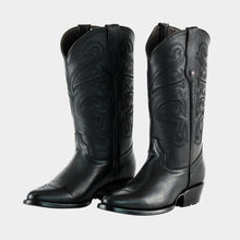 Load image into Gallery viewer, H6001 - Bota oval bordada grizzly negro
