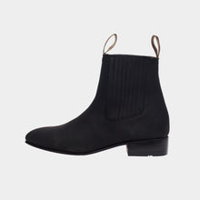 Load image into Gallery viewer, U1005 - Botín charro de cuero nubuck negro
